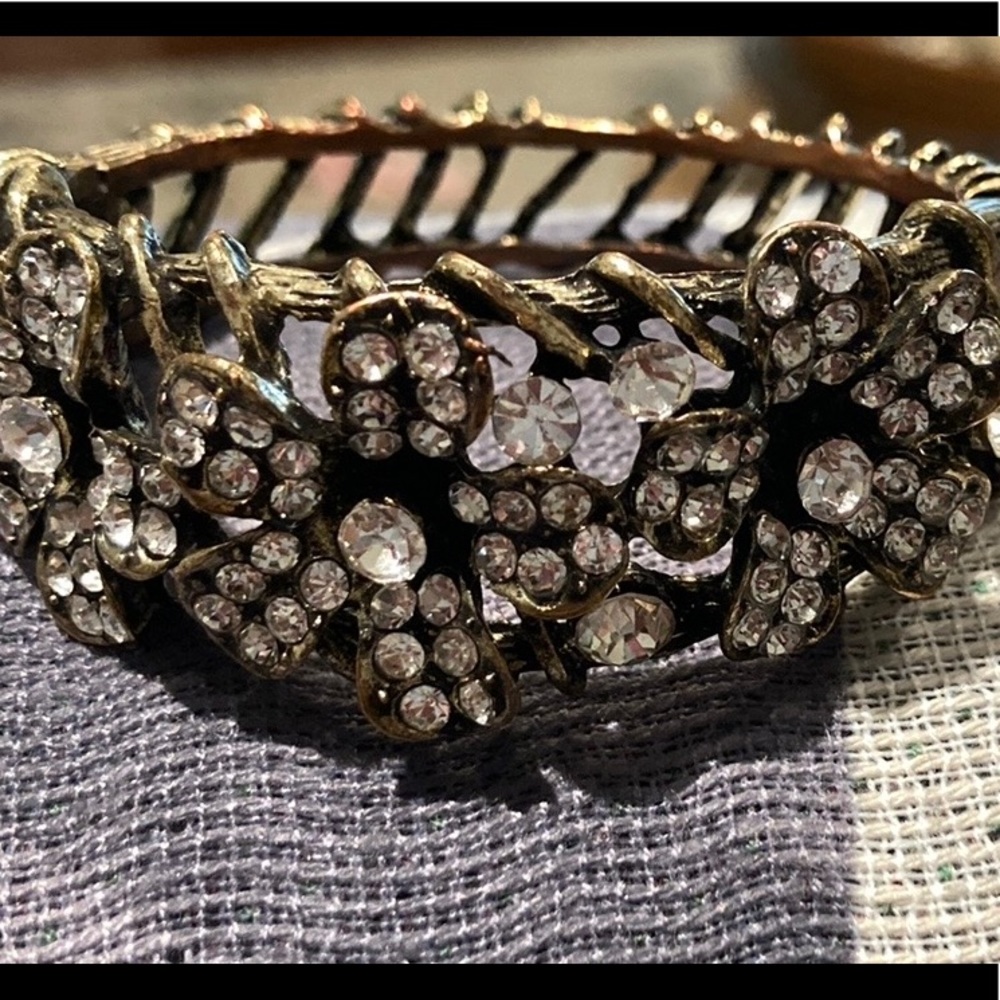 Fun rhinestone hinged cuff bracelet.